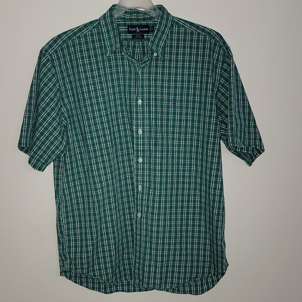 Ralph Lauren Blake Short Sleeve Button Down Shirt Men's Size XL